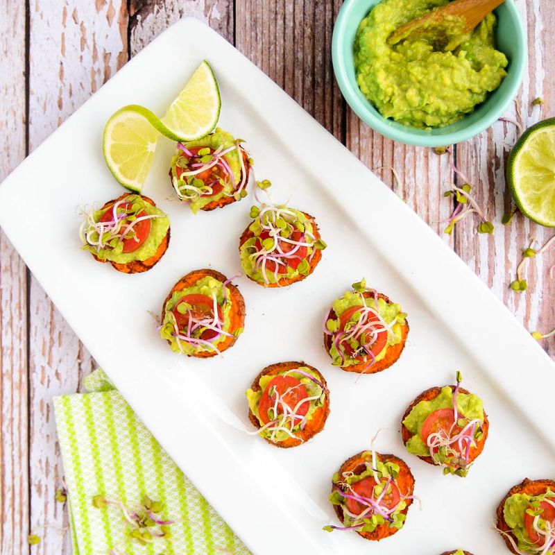 Sweet Potato Rounds with Avocado & Lime