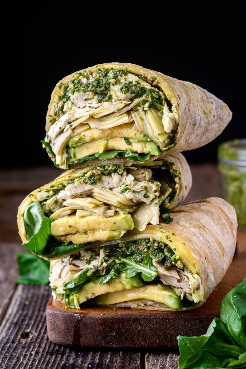 Grilled Chicken Pesto Wraps