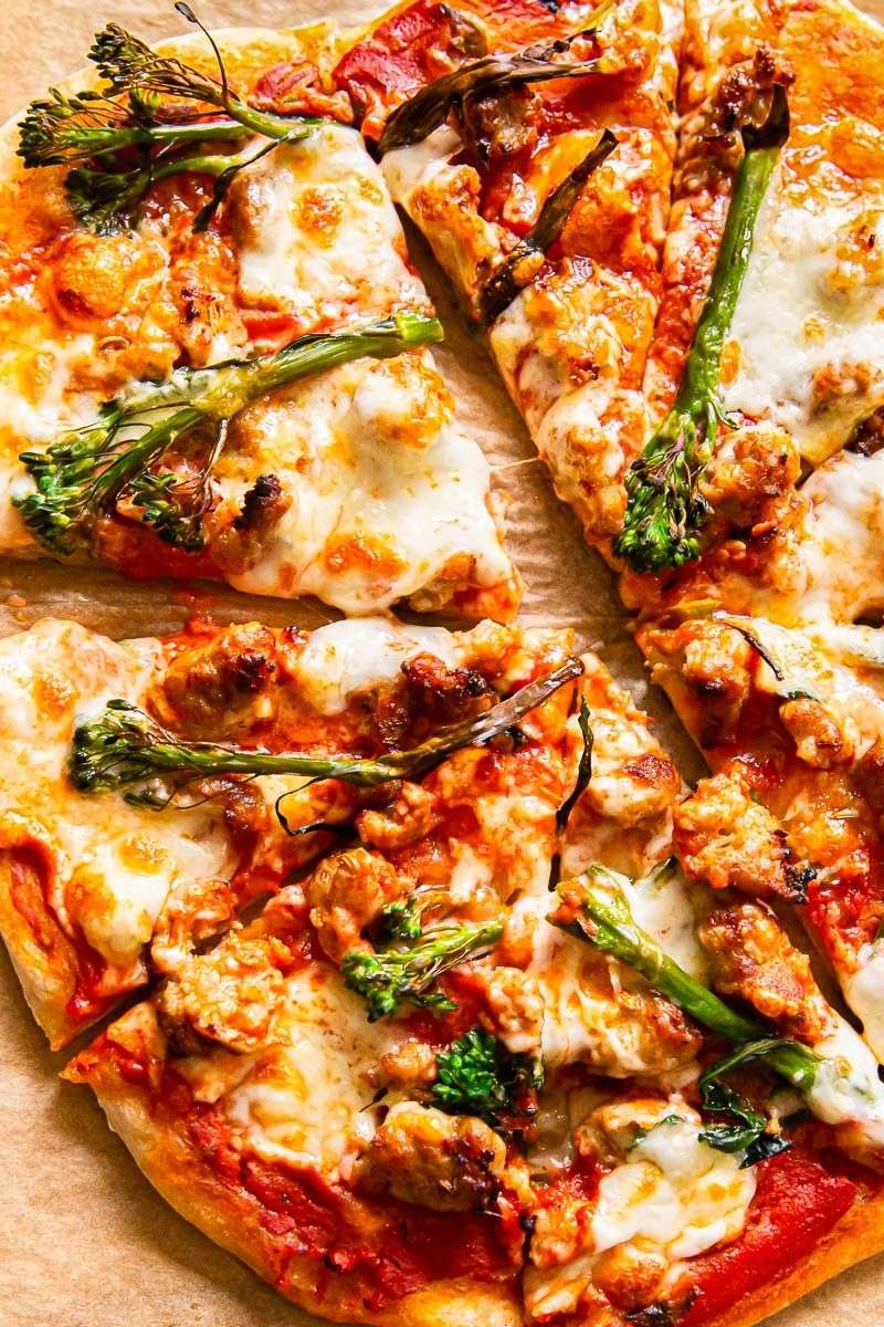 Spicy Sausage and Broccoli Rabe Pizza