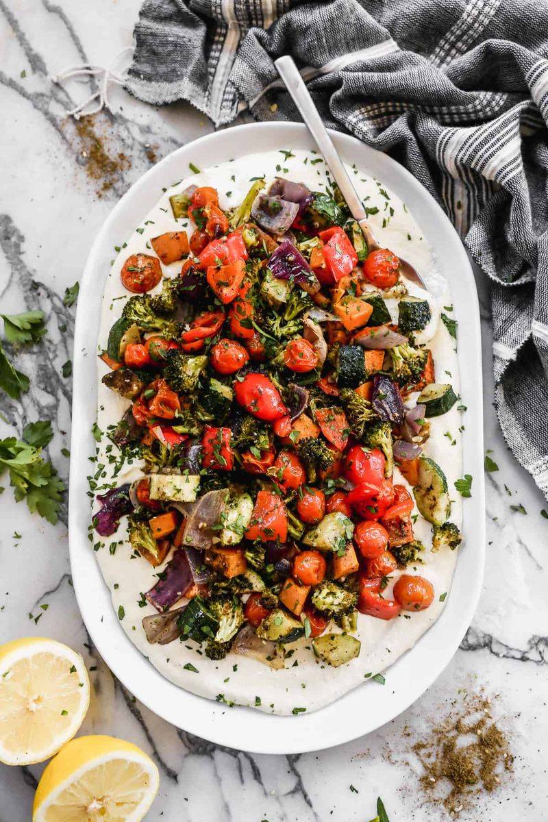 Roasted Veggies + Feta Crumble