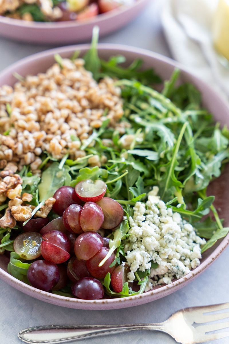 Farro Salad with Grapes and Goat Cheese
