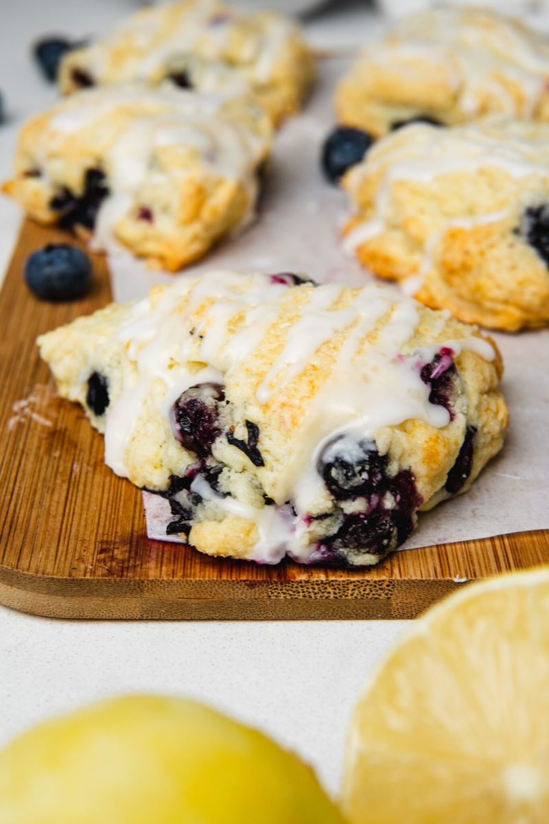 Blueberry Scones with Lemon Glaze