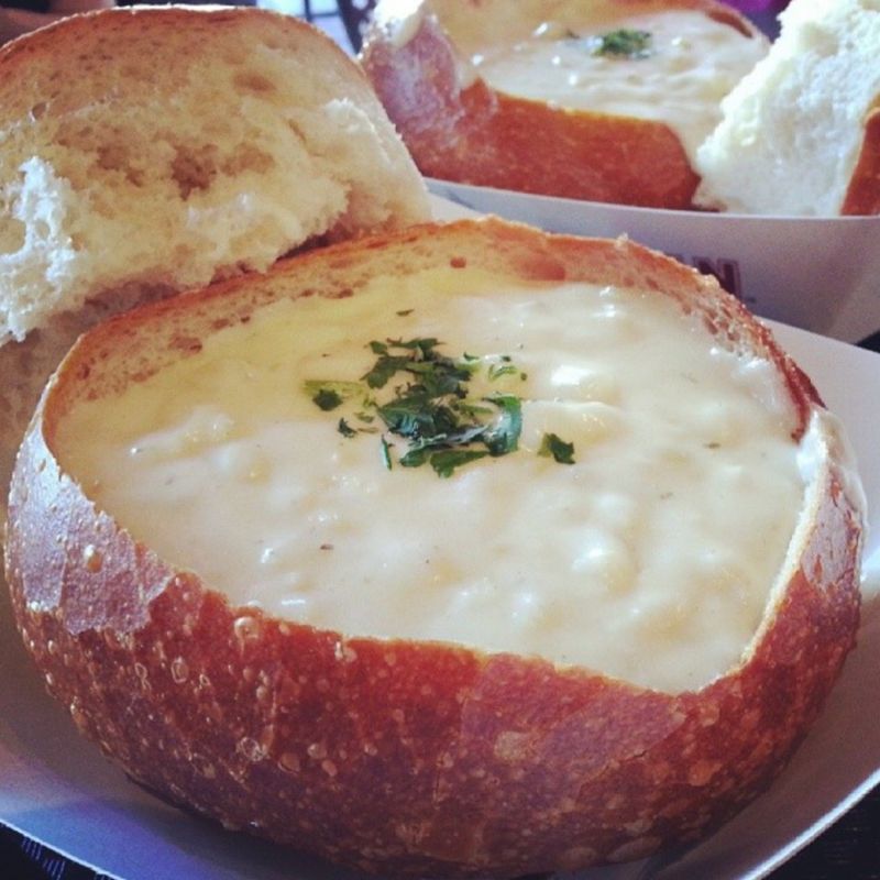 Clam Chowder in a Sourdough Bread Bowl from Boudin Bakery