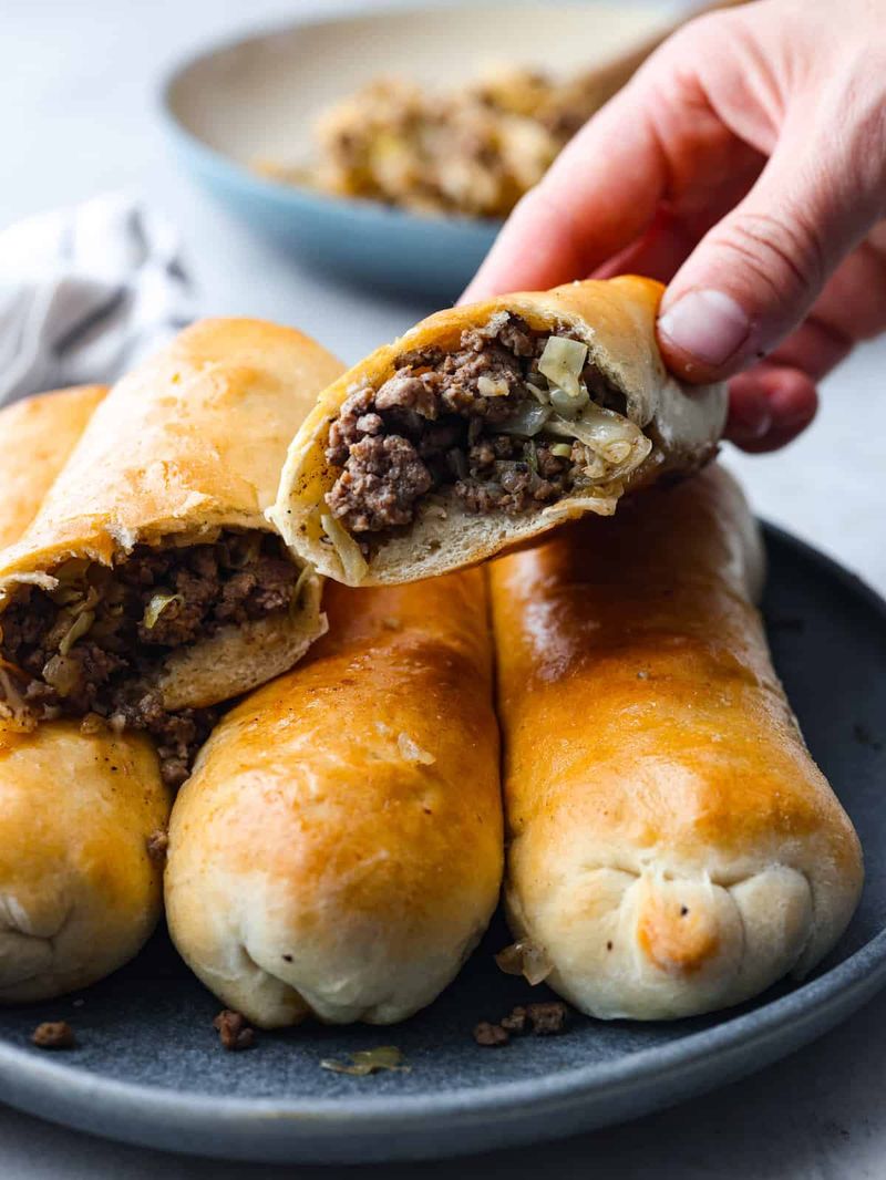 Nebraska – Cabbage, Ground Beef, Egg, and Cheese in a Breakfast Runza
