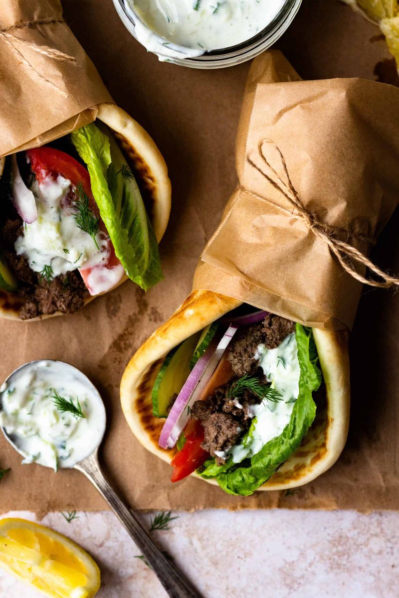 Greek Beef Pitas