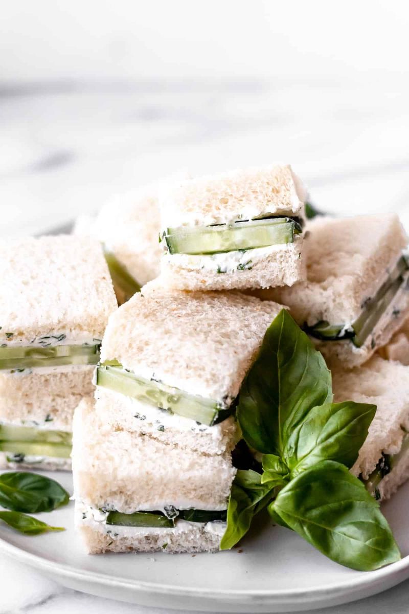 Cucumber and Cream Cheese Tea Sandwiches