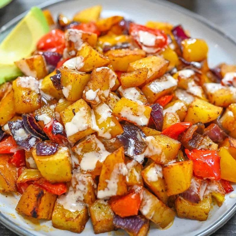 Potato Hash with Bell Peppers and Onions