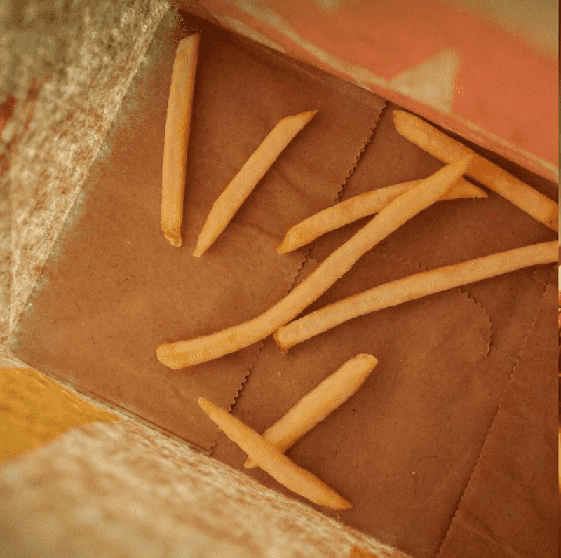 Fries Served in Paper Bags Without Ventilation