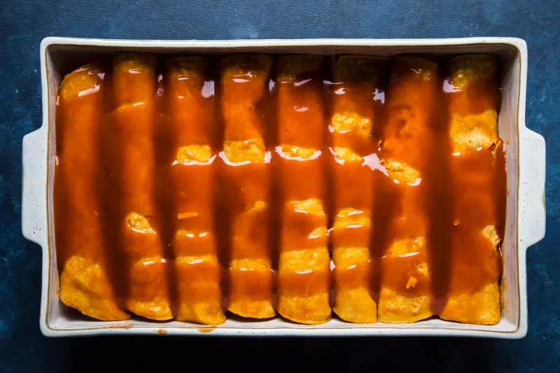 Enchiladas Drenched in Sauce