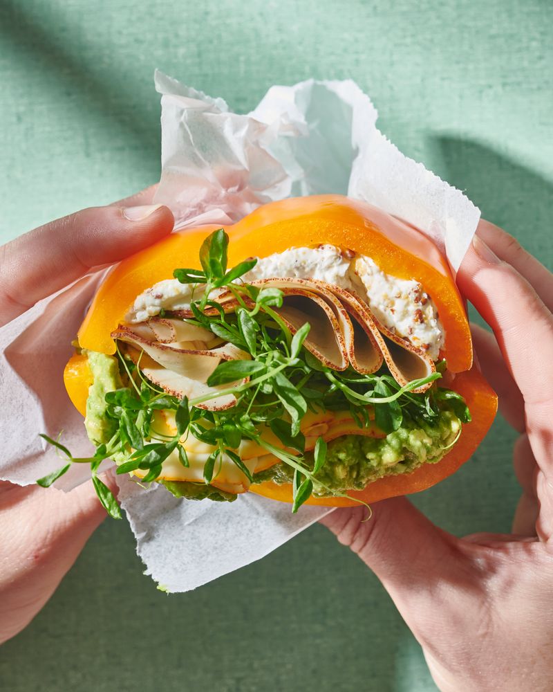 Raw Bell Pepper Sandwiches