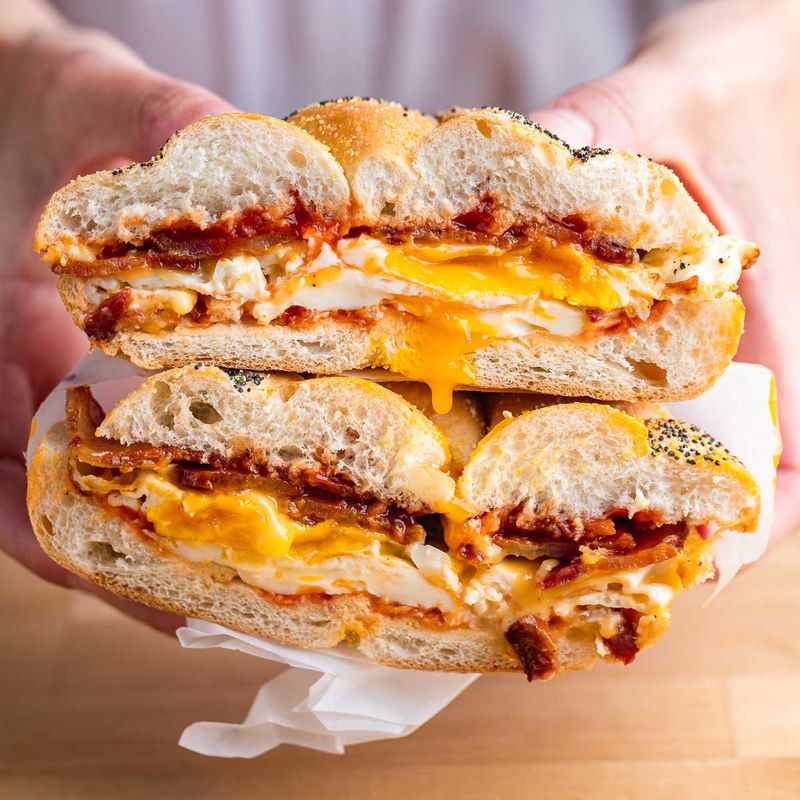 New York – The Iconic Bacon, Egg, and Cheese on a Toasted Everything Bagel