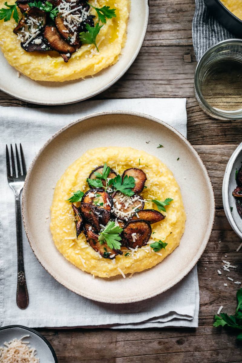 Creamy Polenta with Roasted Mushrooms