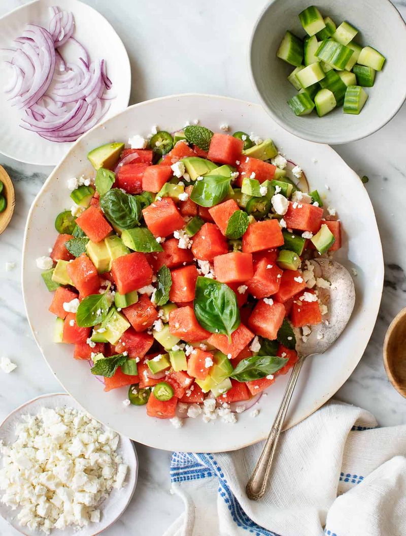 Watermelon, Feta & Mint Salad