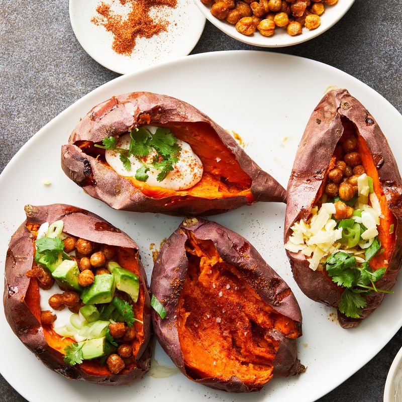 Baked Sweet Potato with Everything