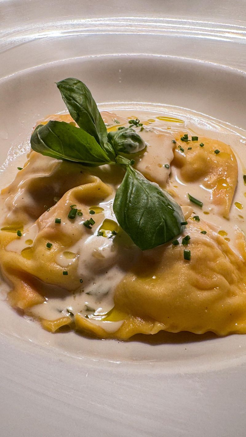 Lobster Ravioli with Truffle Cream Sauce