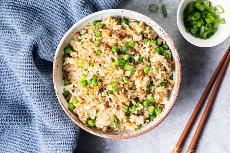 Egg Fried Rice with Hidden Peas