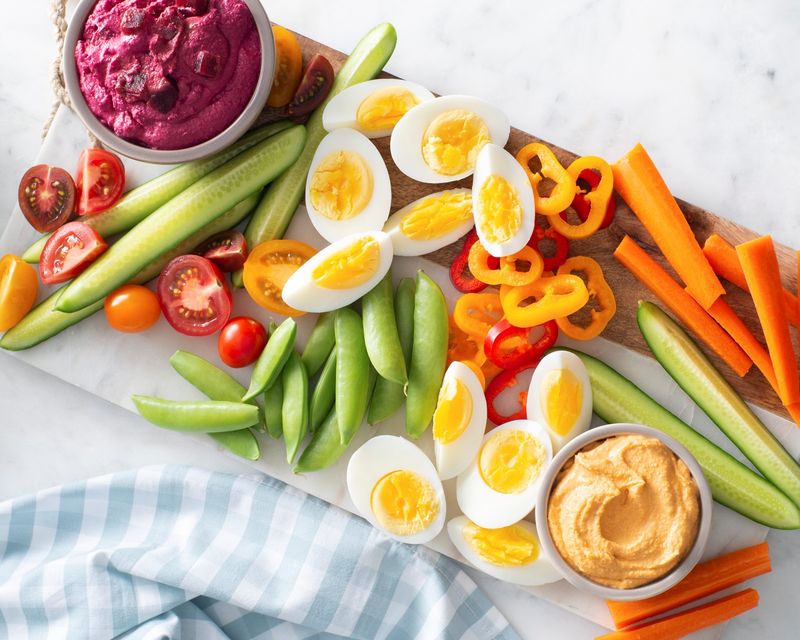 Hard-Boiled Eggs + Raw Veggies Snack Packs