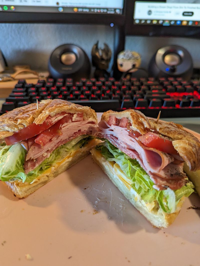 Croissant Sandwich That Disintegrates Instantly