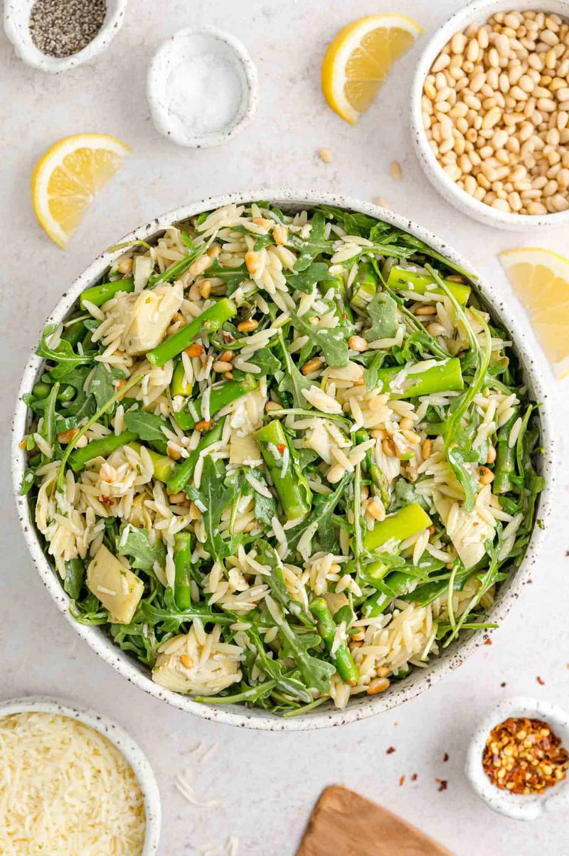 Herby Orzo with Feta and Arugula
