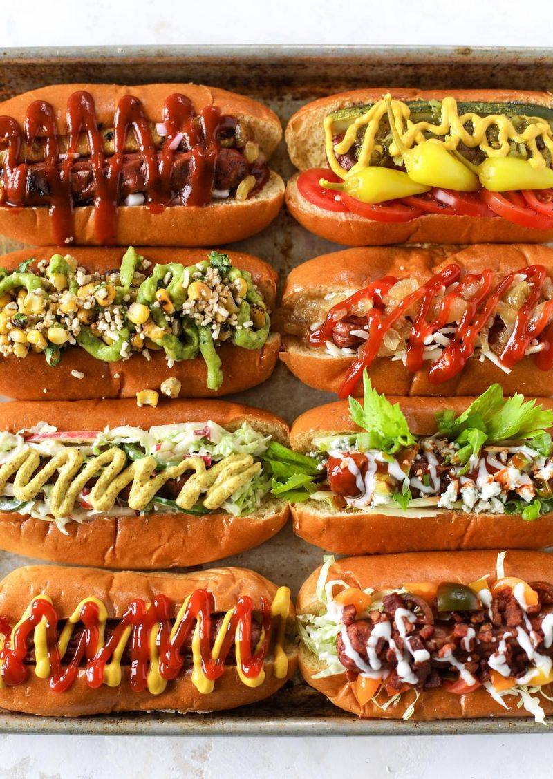 Hot Dogs with Creative Toppings Bar