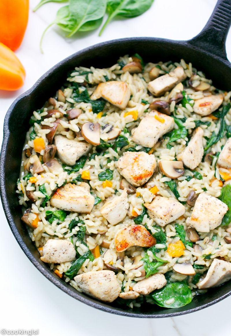 Chicken & Spinach Rice Skillet