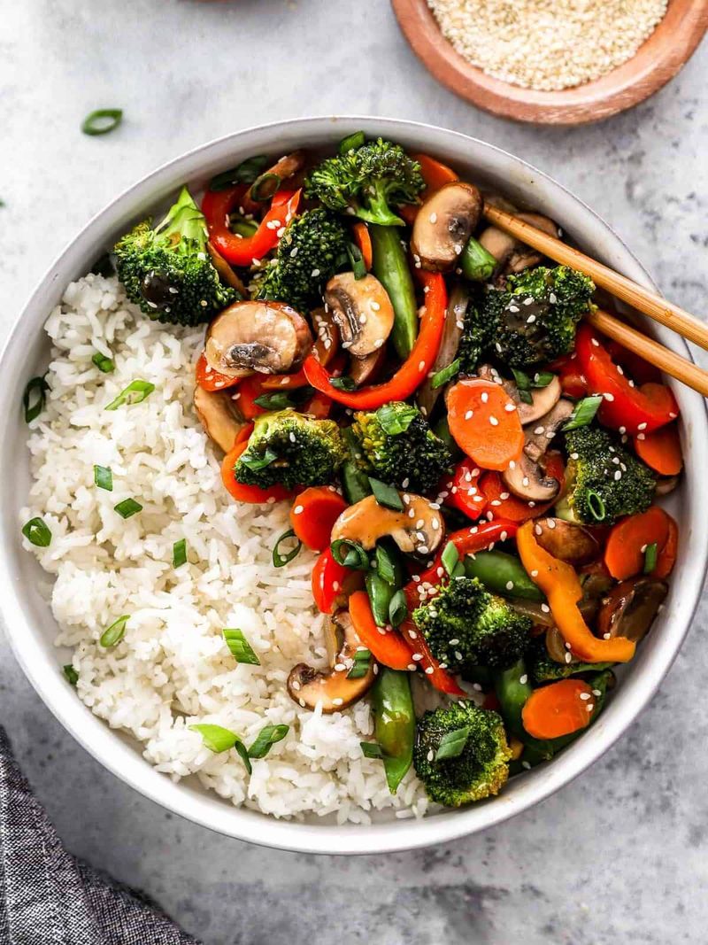 Veggie Stir-Fry Over Rice