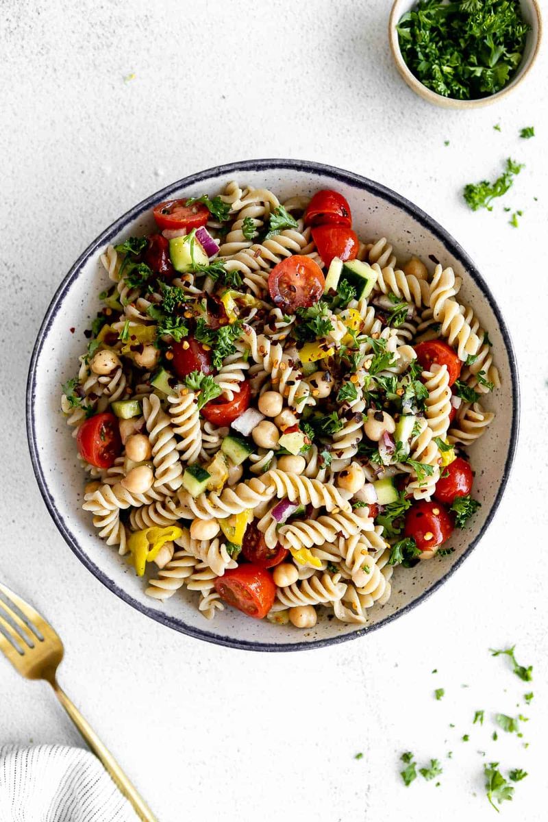 Mediterranean Chickpea Pasta Salad