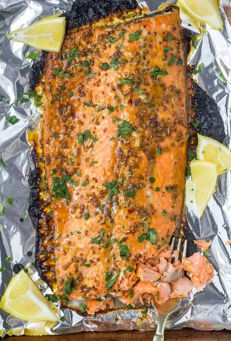 Baked Salmon with Dijon and Maple