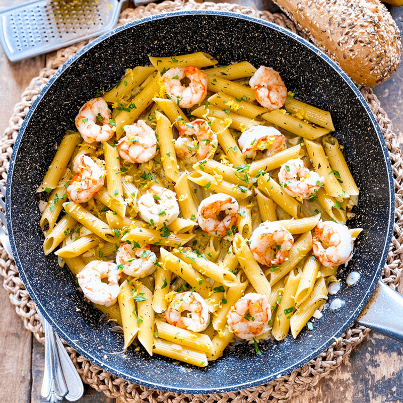 Lemon Garlic Shrimp Pasta