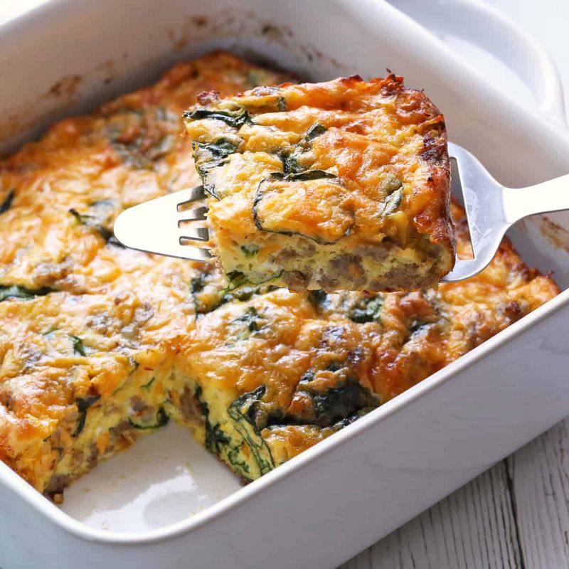 Sausage, Egg, & Spinach Breakfast Casserole