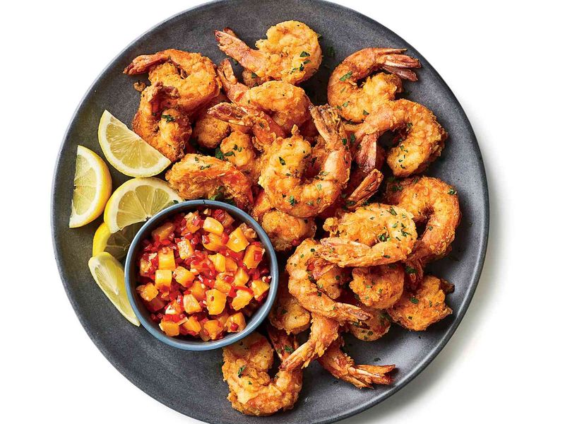 Cracked Shrimp with Pineapple-Habanero Relish