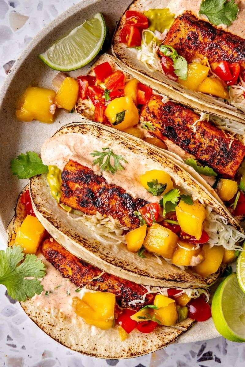Tropical Fish Tacos with Mango Salsa