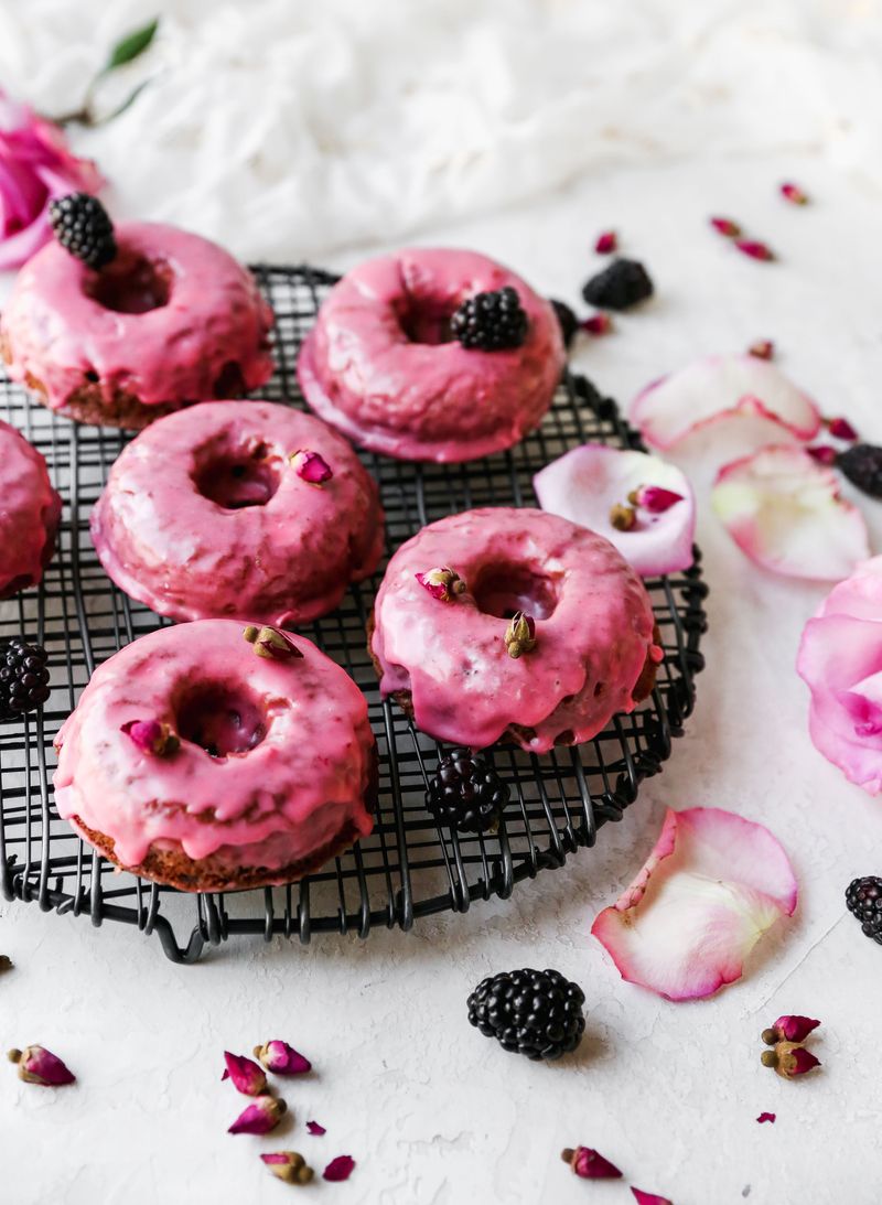 Blackberry Glazed Donuts