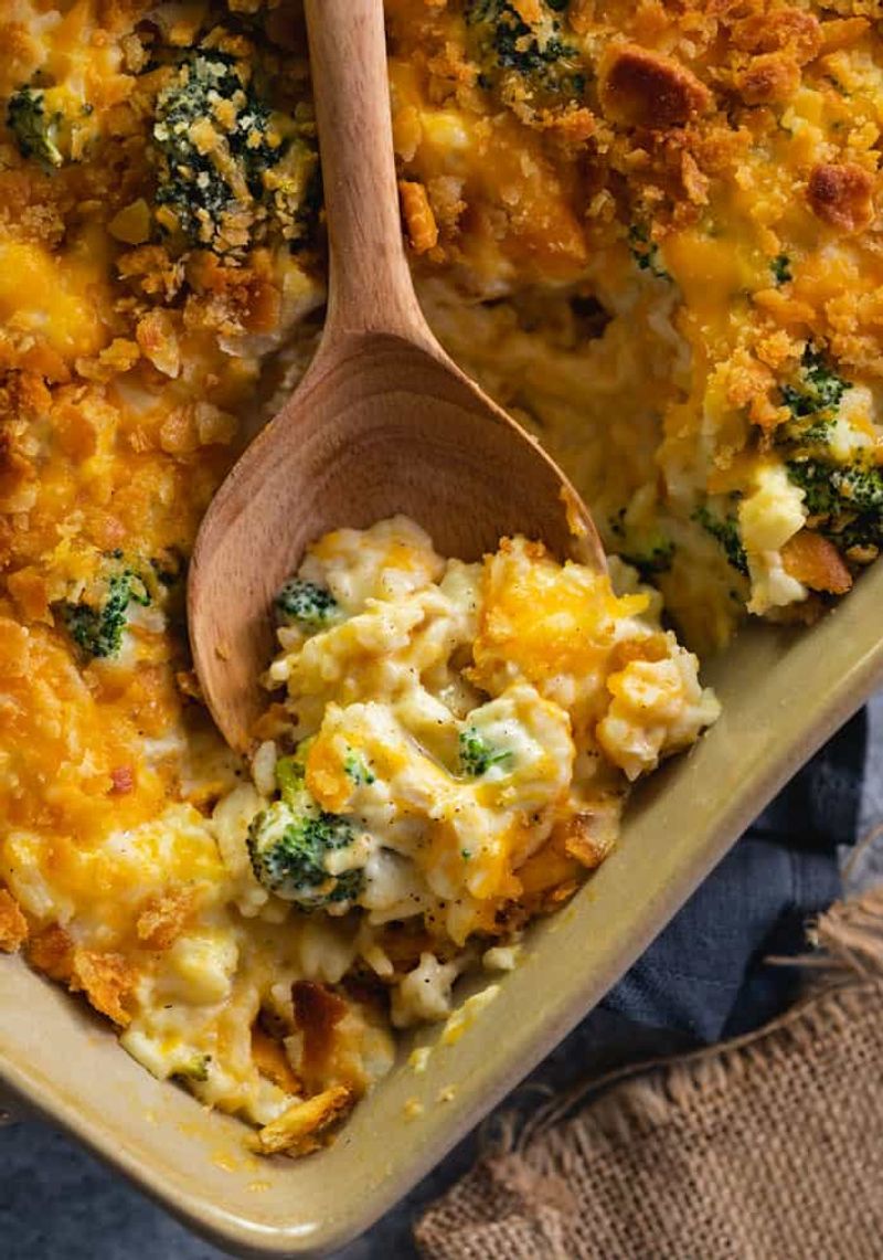Creamy Chicken and Broccoli Rice Bake