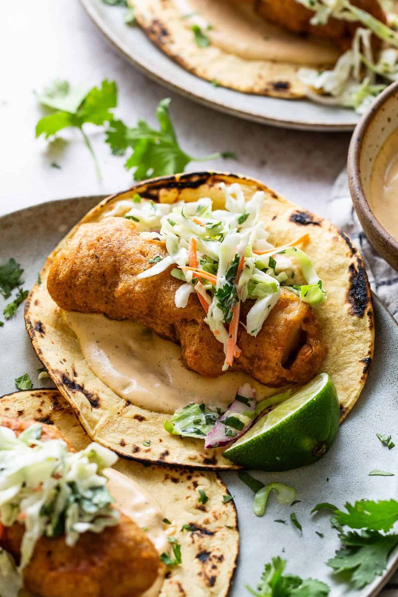 Shrimp or Fish Tacos (Baja-Style)