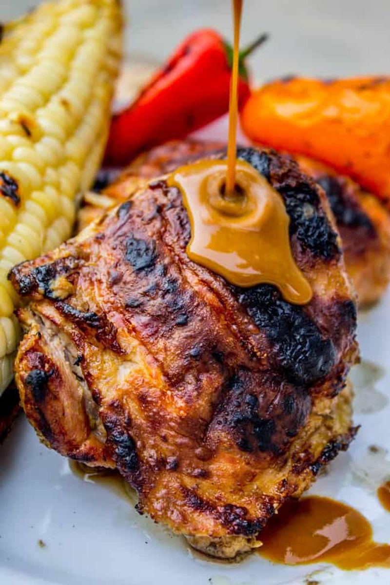 BBQ Chicken Thighs with Honey Mustard Glaze