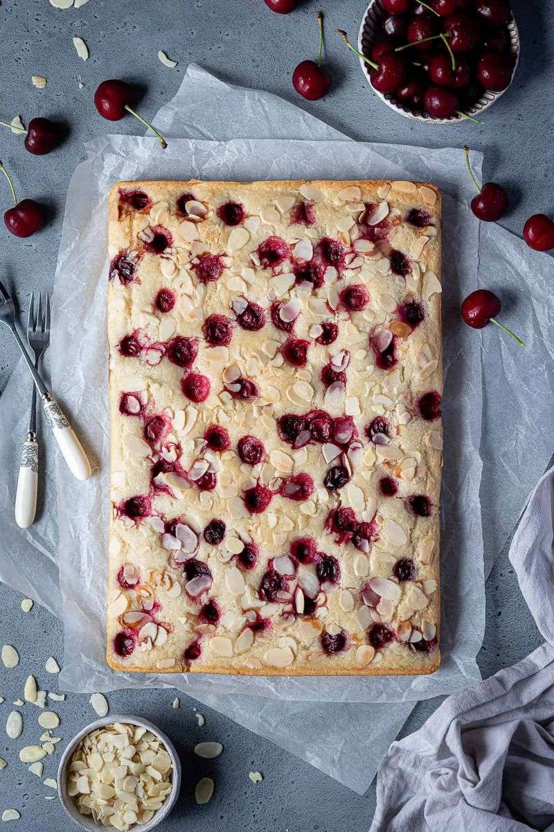 Cherry Almond Sheet Cake