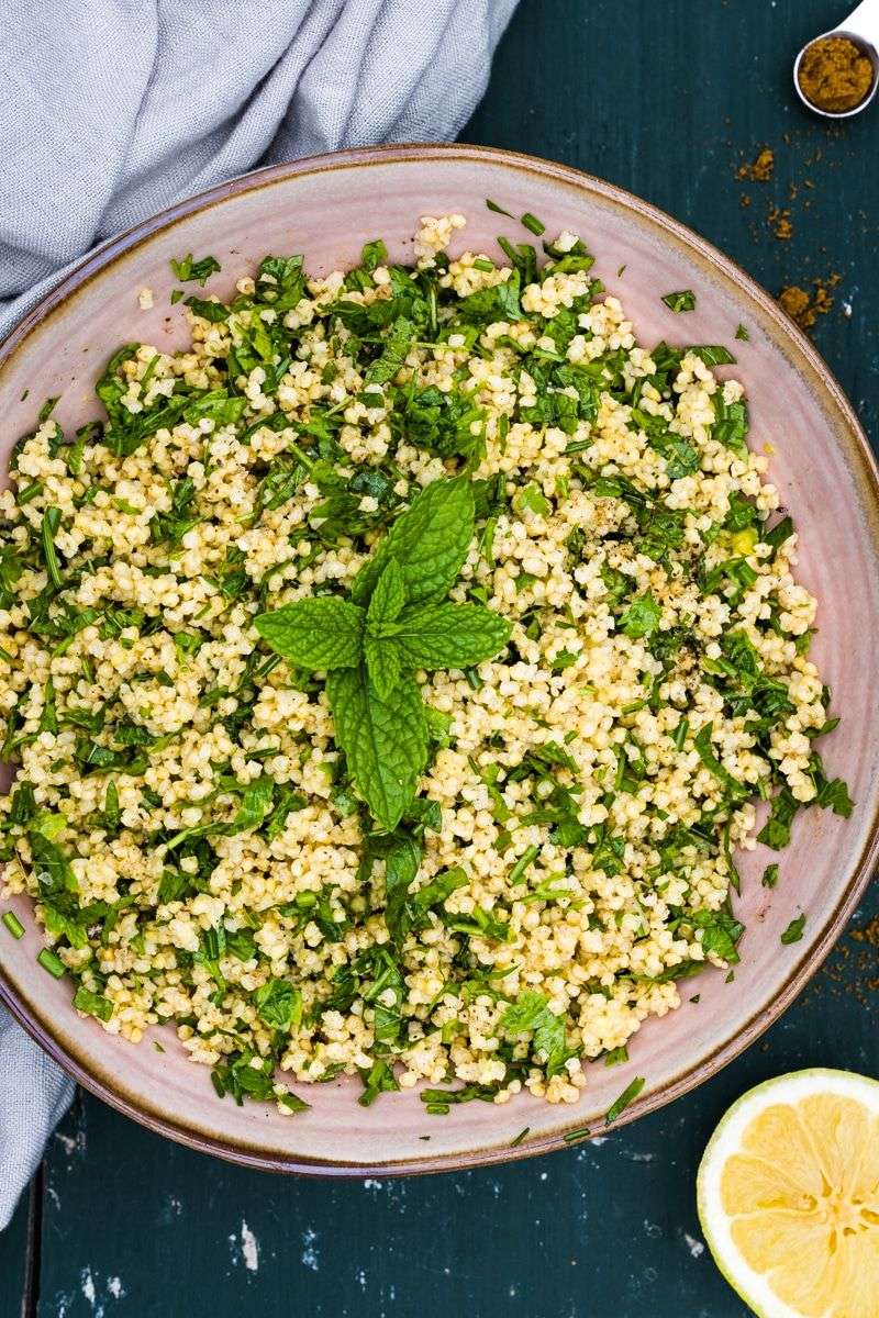 Millet Salad with Cucumber and Mint