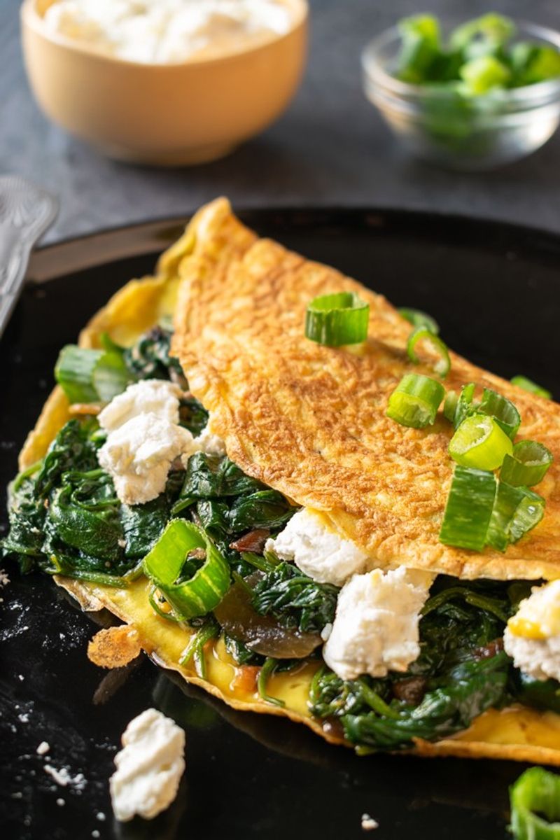Omelet with Veggies and Goat Cheese