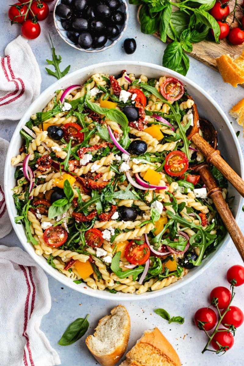 Lentil Pasta with Arugula, Olives & Sun-Dried Tomatoes