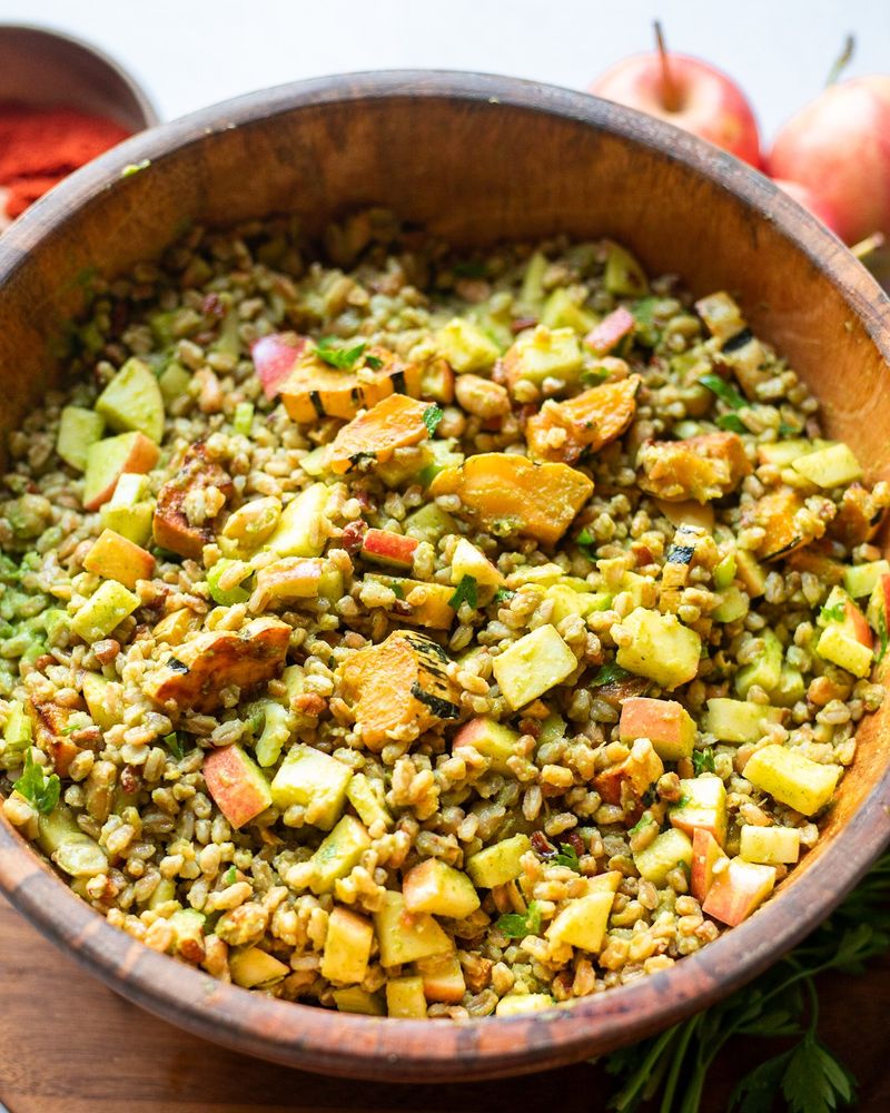 Barley Apple Salad with Maple Dressing
