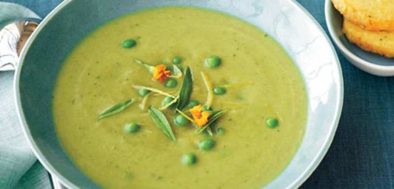 Asparagus Soup with Parmesan Shortbread Coins
