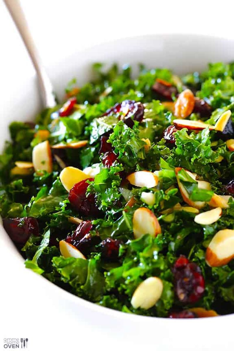 Kale & Cranberry Salad with Almonds