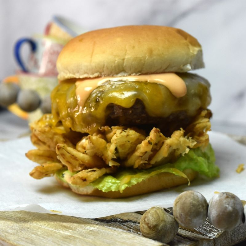 Bloomin’ Onion Stacks on Burgers