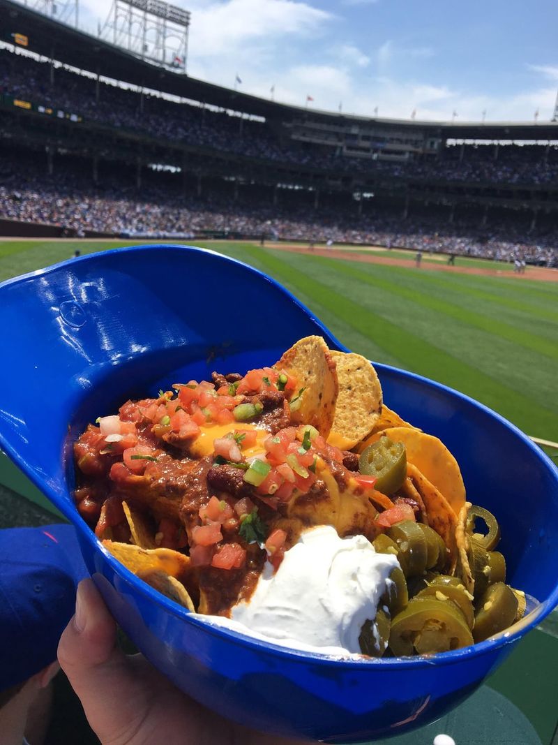 “Loaded” Nachos in a Souvenir Helmet