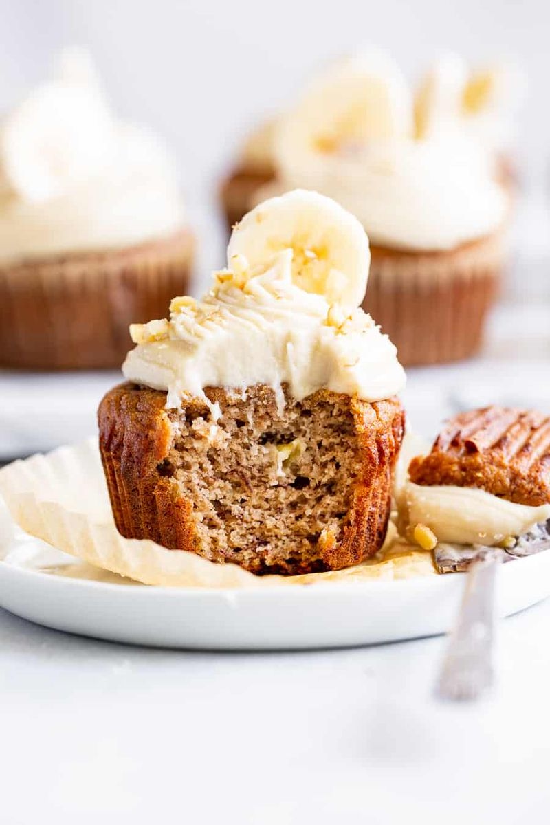 Banana Cupcakes with Honey Frosting