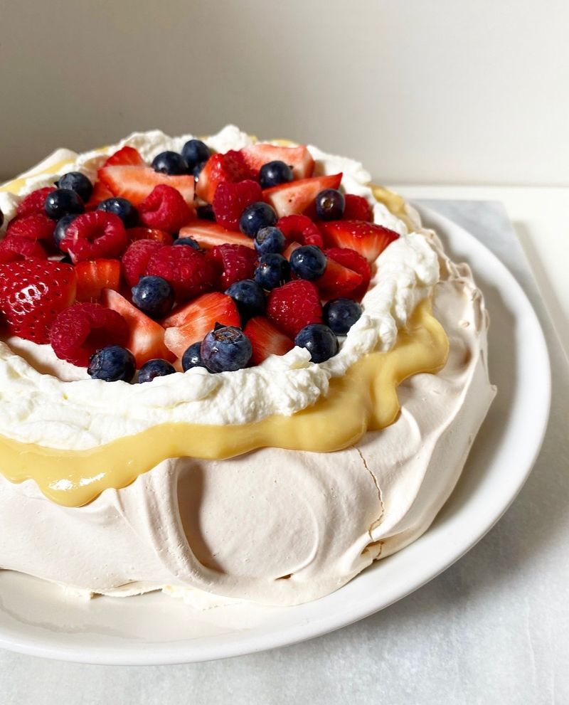 Lemon Curd Pavlovas