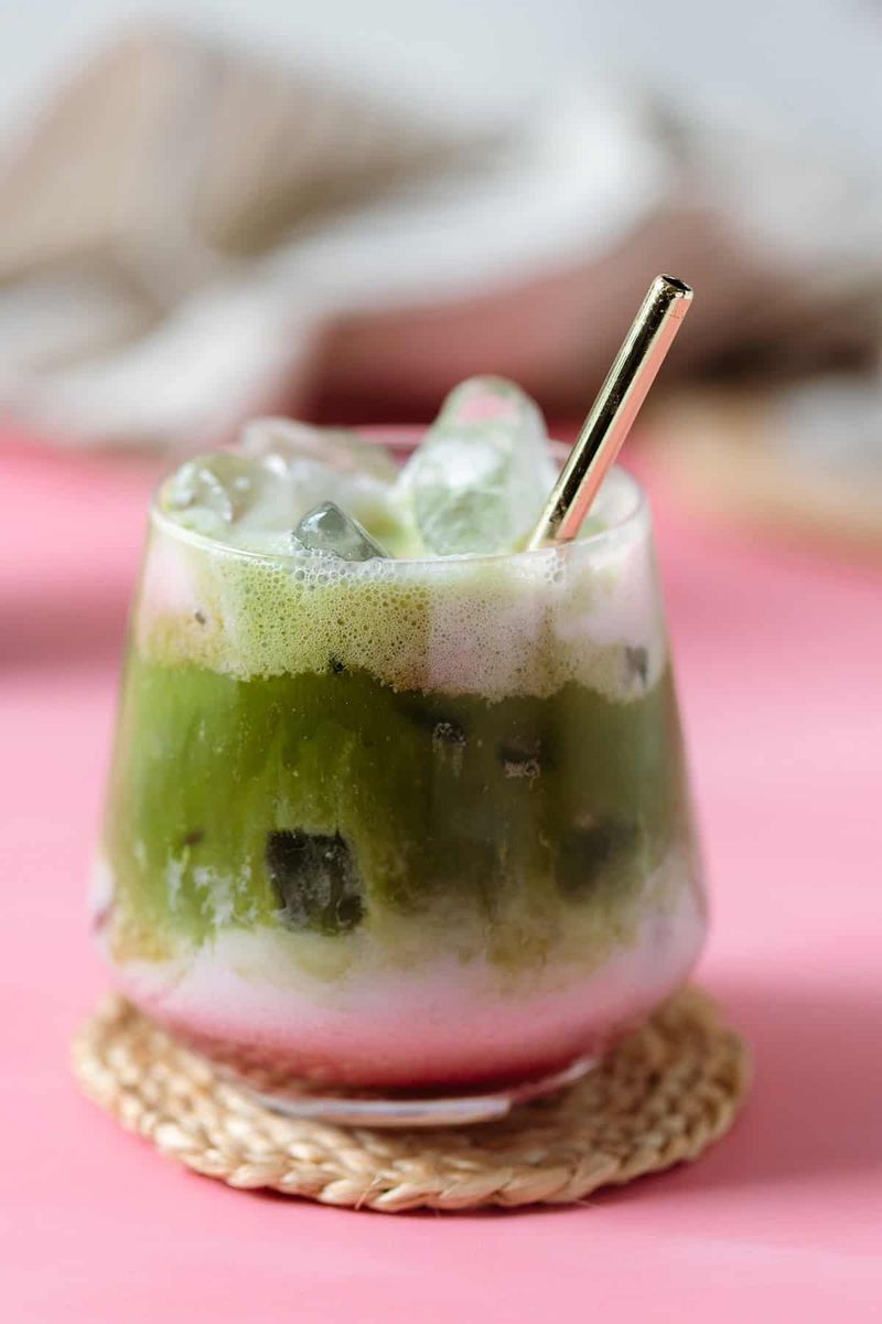 Iced Matcha with Raspberry Cold Foam