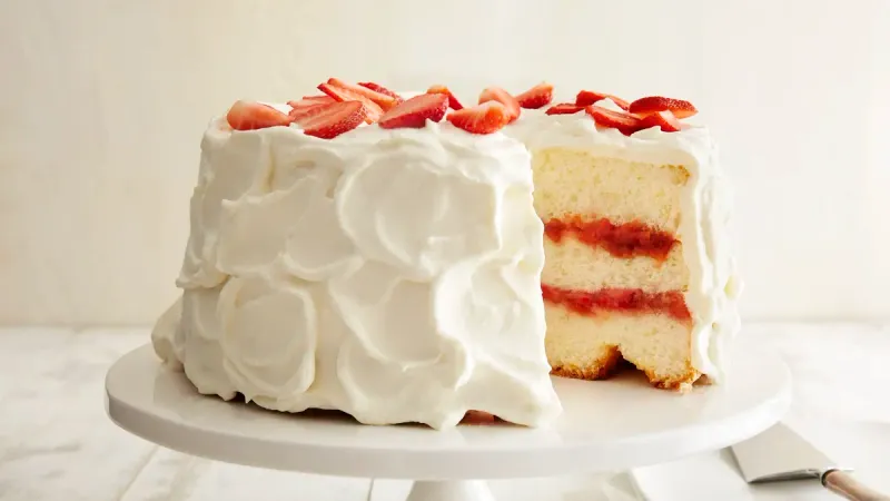 Rhubarb Angel Food Cake