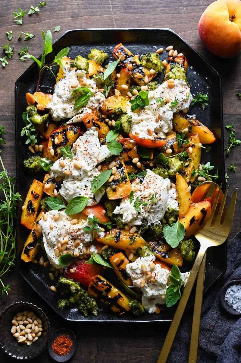 Grilled Peach and Burrata Salad